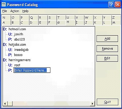 Password Catalog