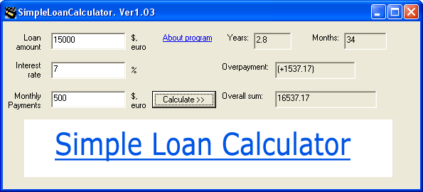land loan calculator