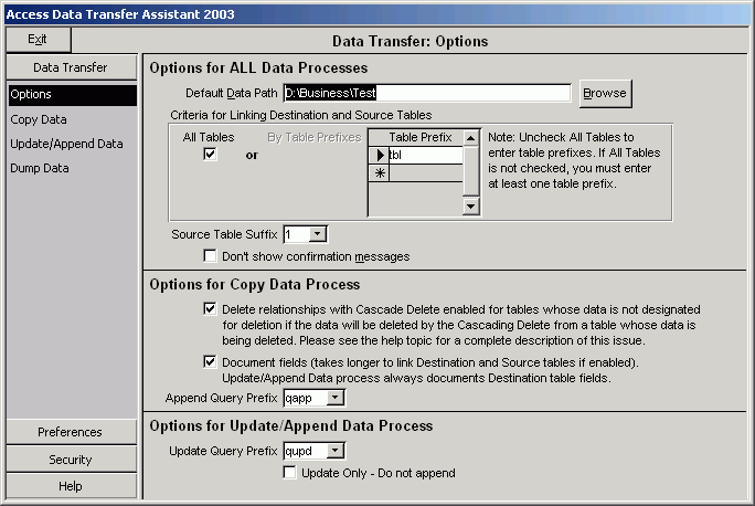 Access Data Transfer Assistant 2003