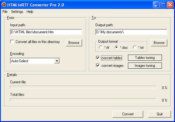 HTMLtoRTF Converter Pro