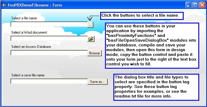 Proximity Functions for MS Access