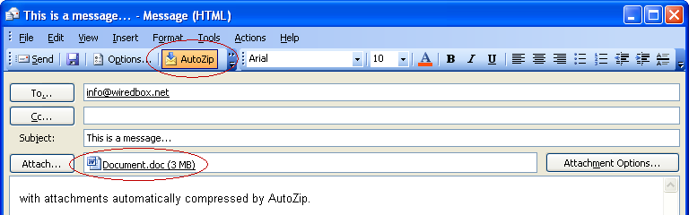 AutoZip for Outlook