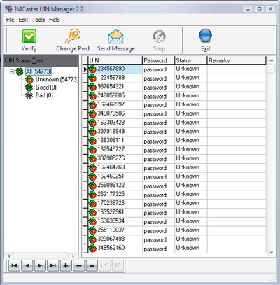 IMCaster UIN Manager for ICQ