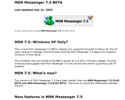 MSN Messenger 7.5 InfoPack