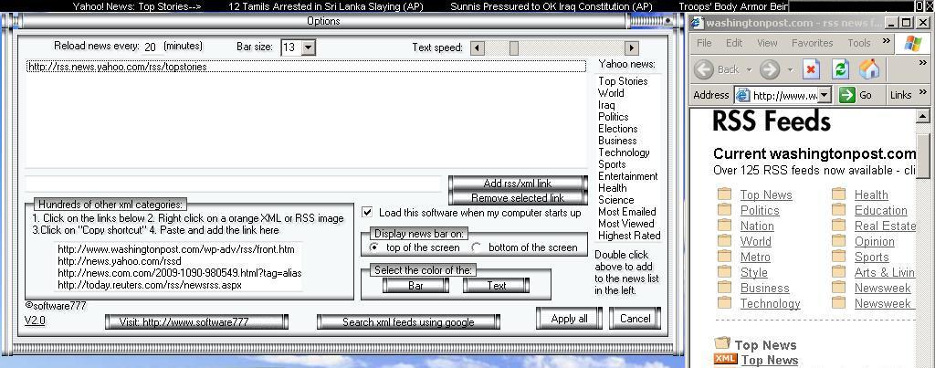 News Desktop Scrolling Bar (rss--xml)