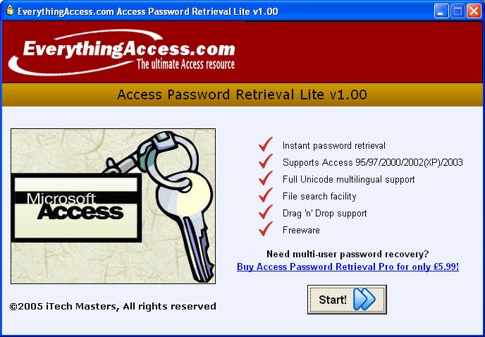 free ms access password recovery software