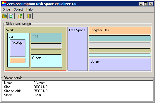 Zero Assumption Disk Space Visualizer