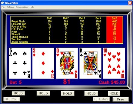 Casino Style Video Poker
