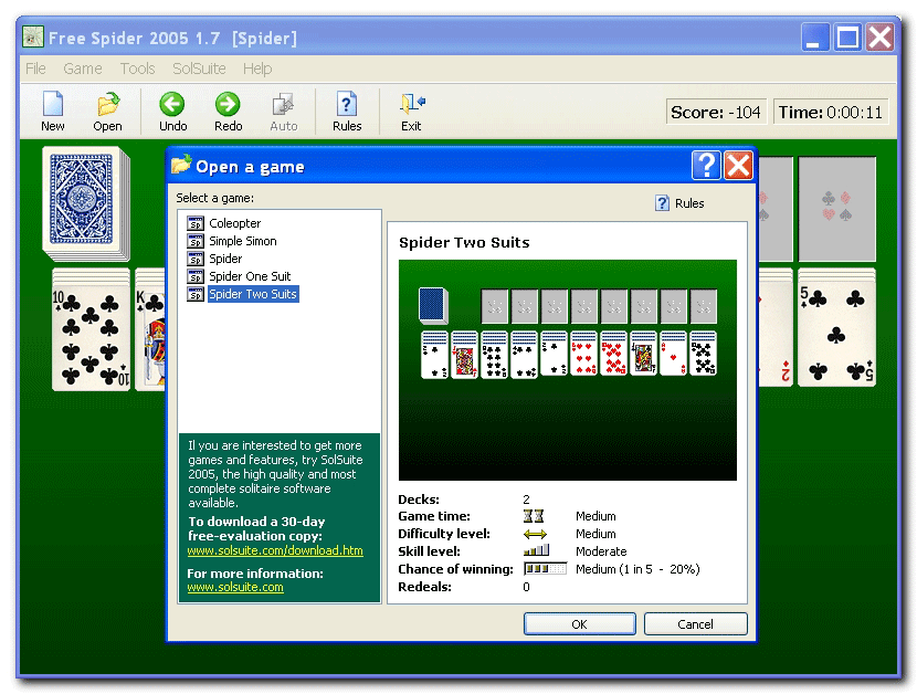 Free Spider 2005 - Solitaire Collection