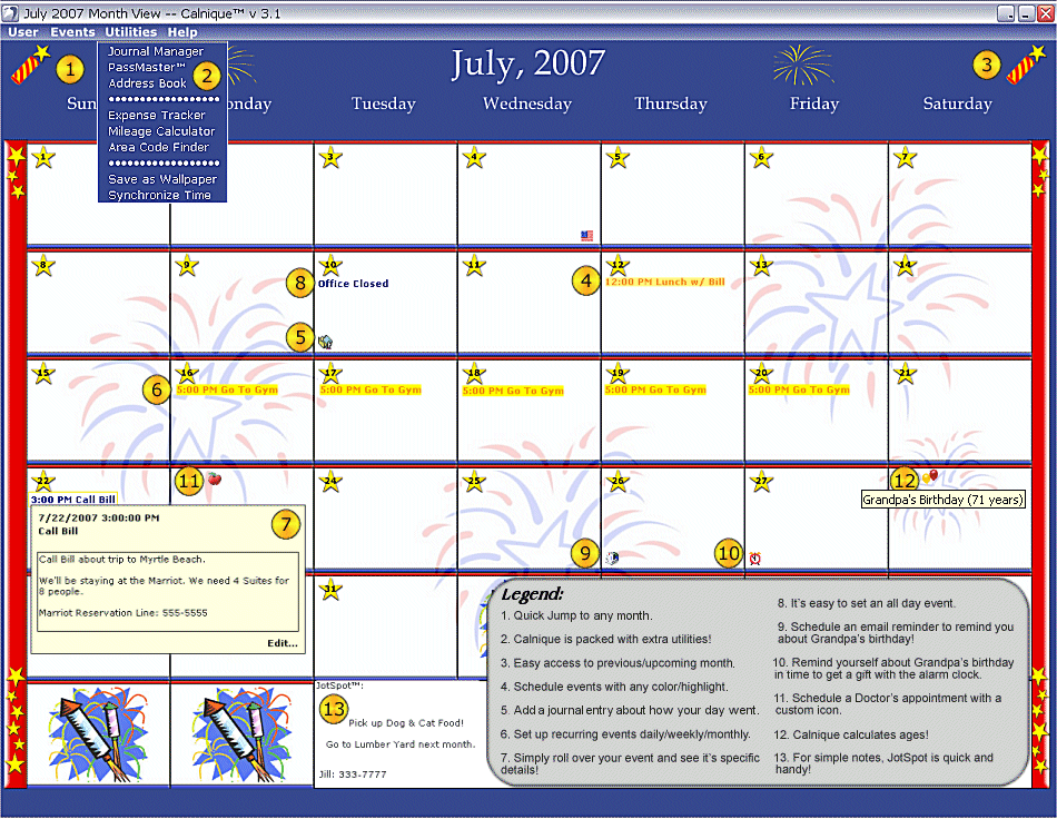 Calnique Custom Calendar