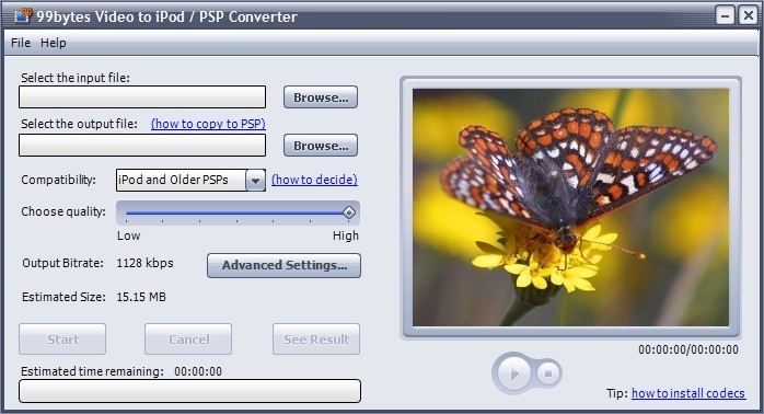 99bytes Video to iPod/PSP Converter