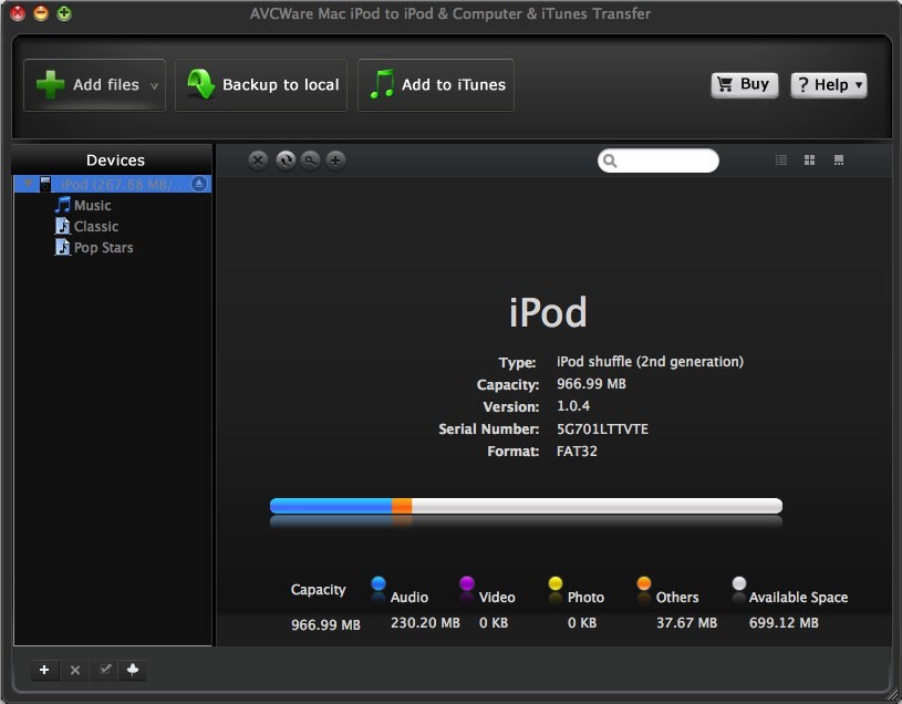 AVCWare Mac iPod to Computer Transfer