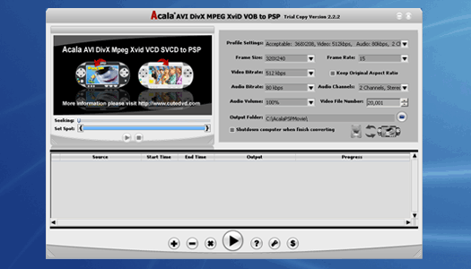 AVI, MPEG  to PSP converter