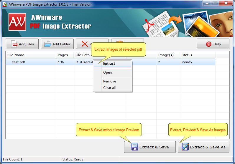 AWinware Extract n Convert Pdf Images