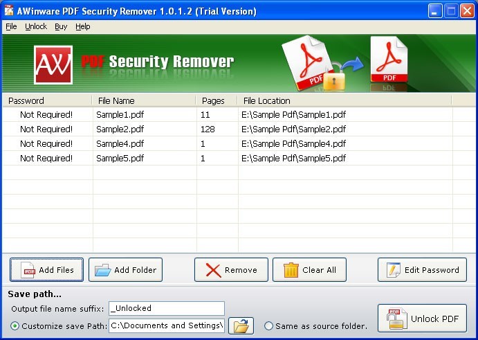 AWinware Pdf Security Remover App