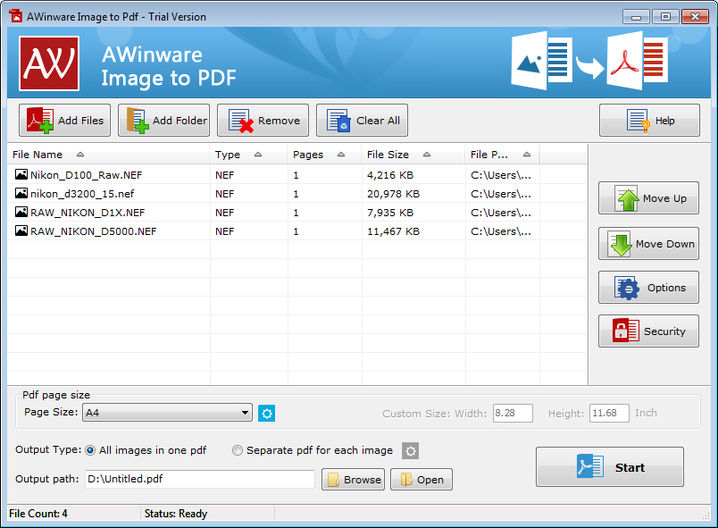 AWinware TIFF to PDF Creator