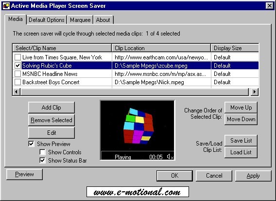 Active Media Player Screensaver