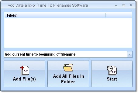 Add Date and-or Time To Filenames Software