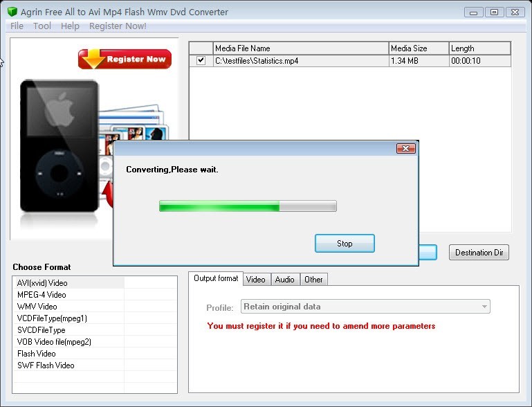 Agrin Free All to Avi Mp4 Swf Converter