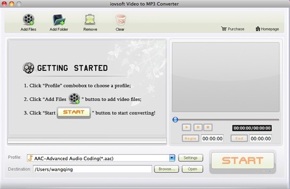 Ainsoft Video to Audio Converter for Mac