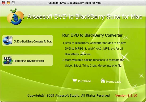 Aiseesoft Mac DVD to BlackBerry Suite