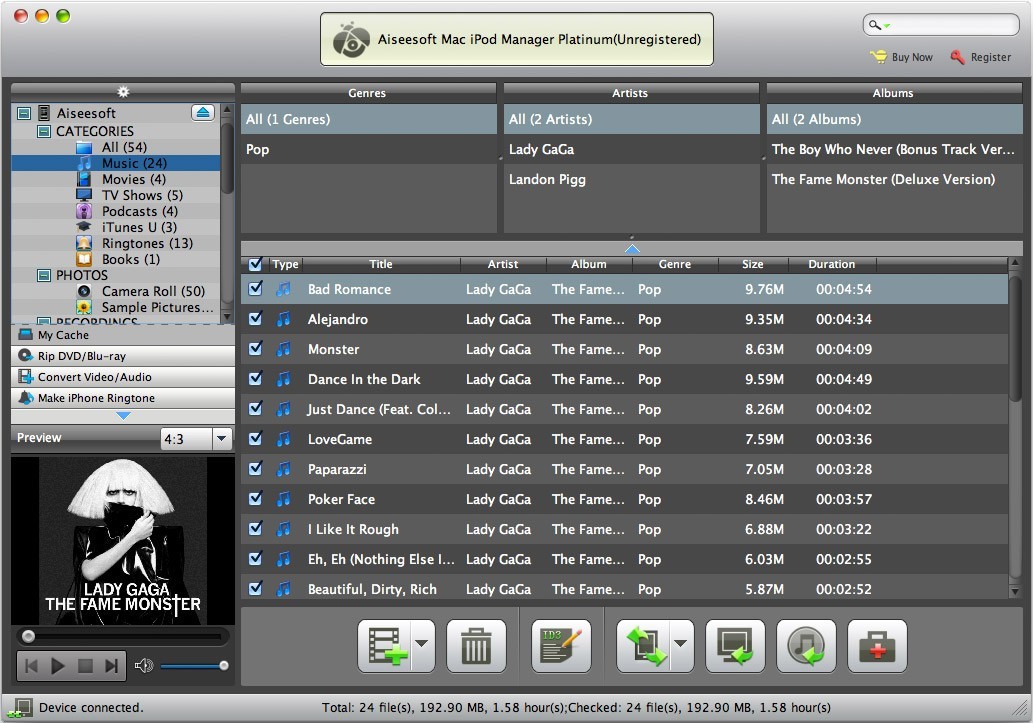 Aiseesoft Mac iPod Manager Platinum