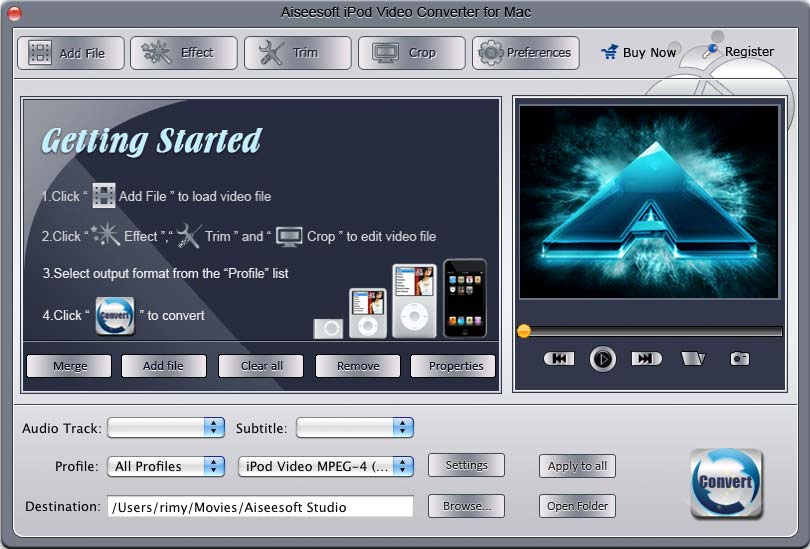 Aiseesoft iPod Video Converter for Mac