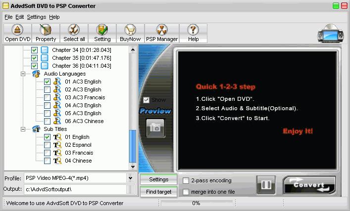 Ajiva DVD to PSP Converter