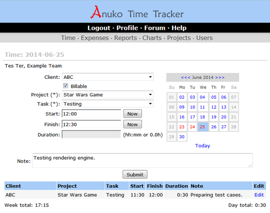 Anuko Time Tracker