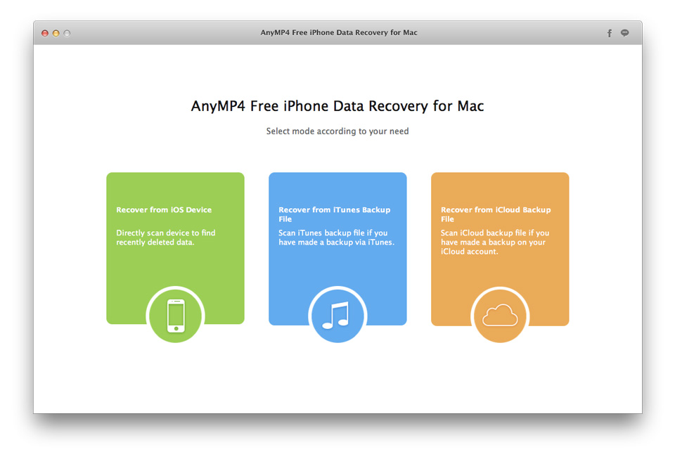 AnyMP4 Free iPhone Data Recovery for Mac