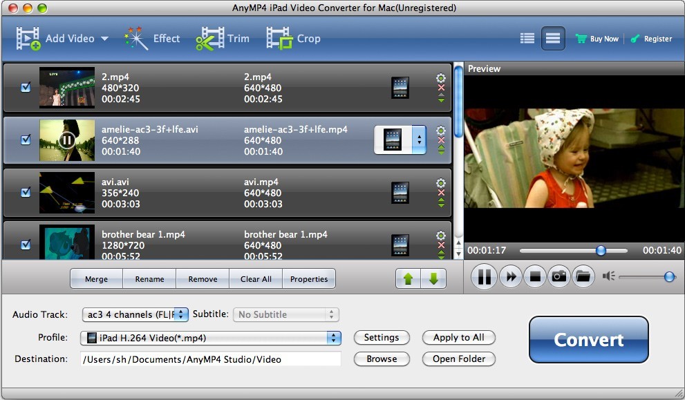 AnyMP4 iPad Video Converter for Mac