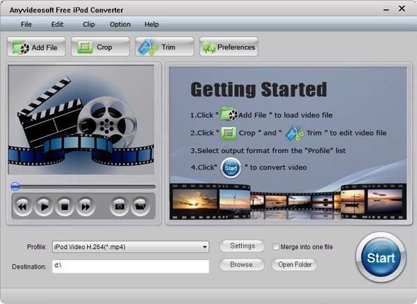 Anyvideosoft Free iPod Video Converter
