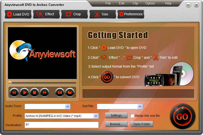 Anyviewsoft DVD to Archos Converter