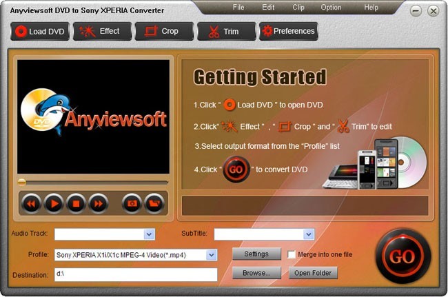 Anyviewsoft DVD to Sony XPERIA Converter