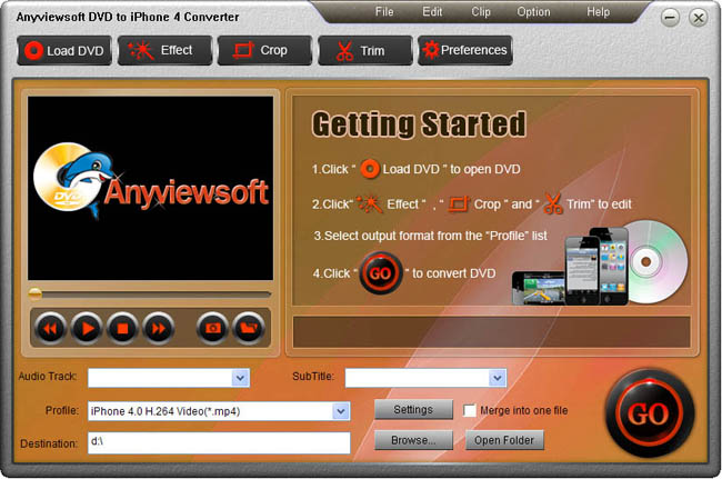 Anyviewsoft DVD to iPhone 4 Converter