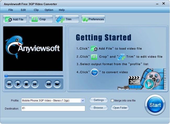 Anyviewsoft Free 3GP Video Converter