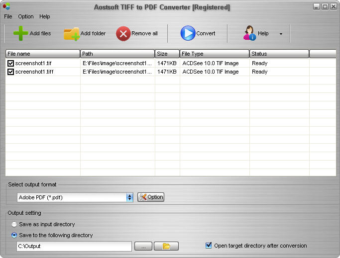 Aostsoft TIFF to PDF Converter