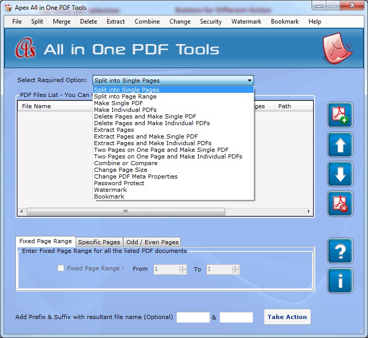 Apex Merge and Split PDF Files