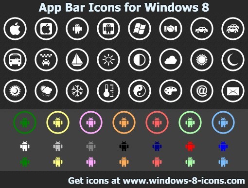 App Bar Icons for Windows 8