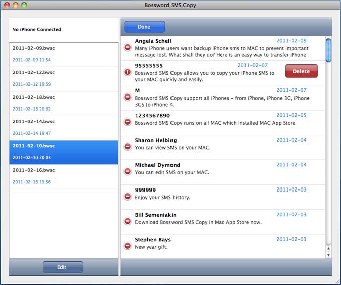 Applesw iPhone SMS Transfer for MAC