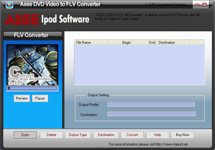 Asee DVD Video to FLV Converter