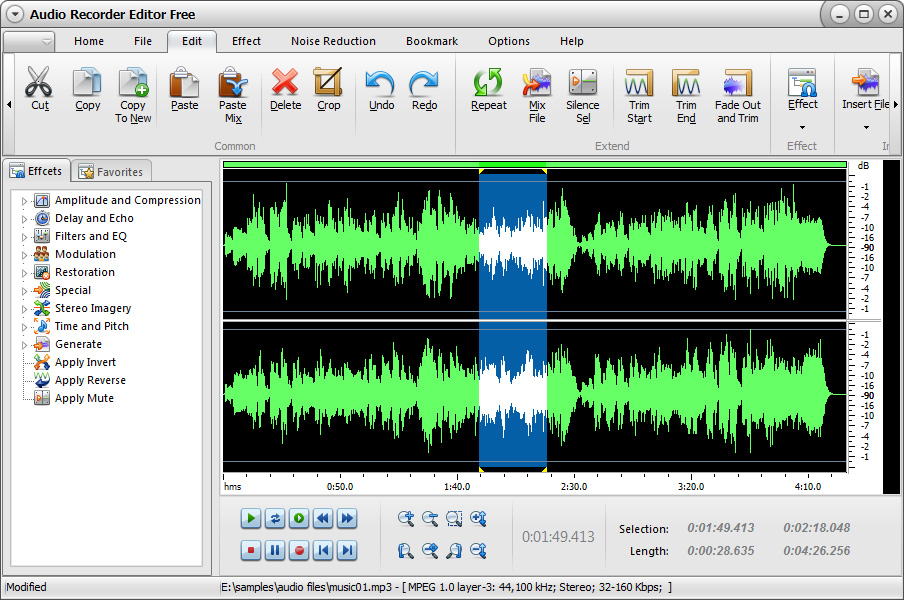 Audio Recorder Editor Free