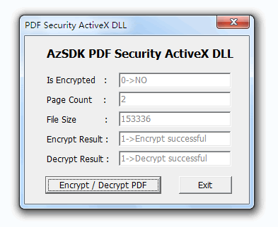 AzSDK PDF Security ActiveX DLL