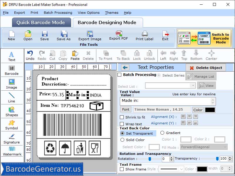universal 2d barcode generator for mac