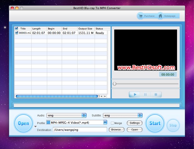 BestHD Blu-ray To MP4 Converter for Mac