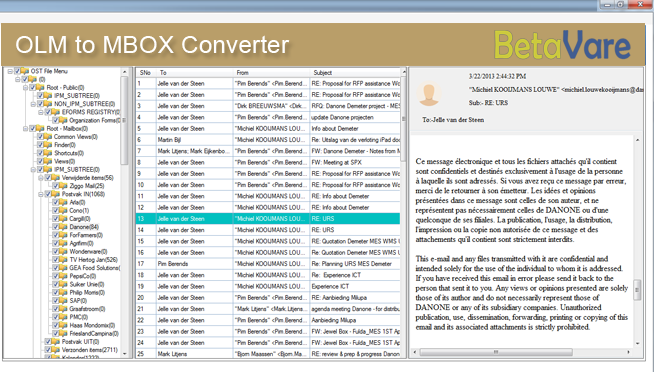 BetaVare OLM TO MBOX Converter