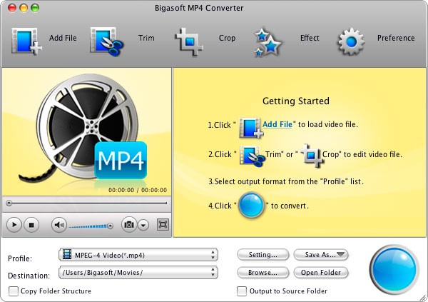 Bigasoft MP4 Converter for Mac