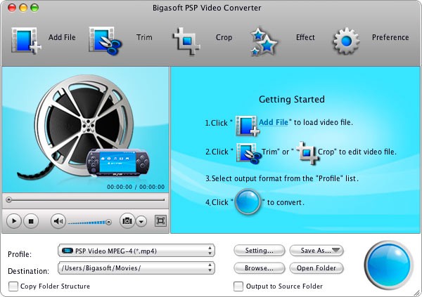 Bigasoft PSP Video Converter for Mac