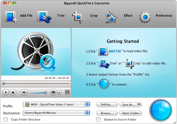 Bigasoft QuickTime Converter for Mac