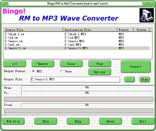 Bingo! RM to MP3 Wave Converter
